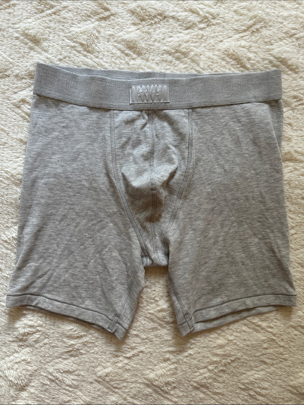 SKIMS Light Gray Men's Boxer Briefs - Soft Stretch Support